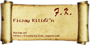 Ficzay Kilián névjegykártya